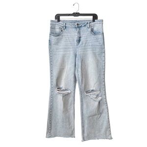 Grace & Lace High Rise Ankle Jeans Women's Size 16 Distressed Stretch Raw Hem